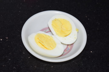 Full boil egg divided into half