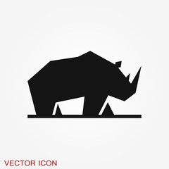 Obraz premium Rhino icon isolated on backgrounds, vector animal symbol