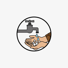 Washing hands with soap 