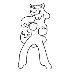 cute boxing vector unicorn primed for victory