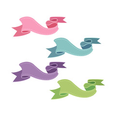 Obraz premium Ribbons banner set flat vector