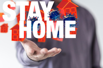 Stay home digital stay safe 3d.