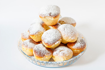 Small Easter cakes on a white background