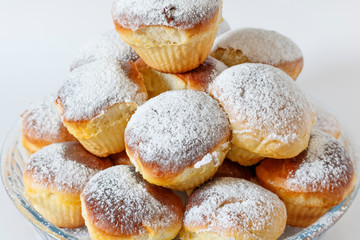 Small Easter cakes on a white background