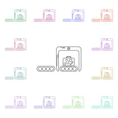 Baggage inspection multi color style icon. Simple thin line, outline vector of airport icons for ui and ux, website or mobile application