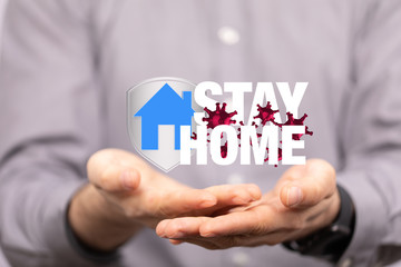 Stay home digital stay safe 3d.