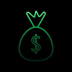 Dollar bag nolan icon. Simple thin line, outline vector of bank icons for ui and ux, website or mobile application