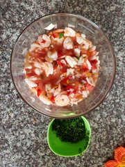 the shrimp ceviche Ecuadorian dish 