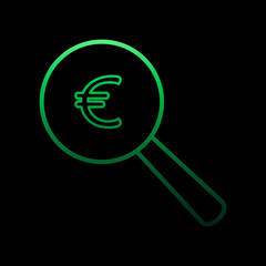 Obraz premium Seeking the euro nolan icon. Simple thin line, outline vector of bank icons for ui and ux, website or mobile application