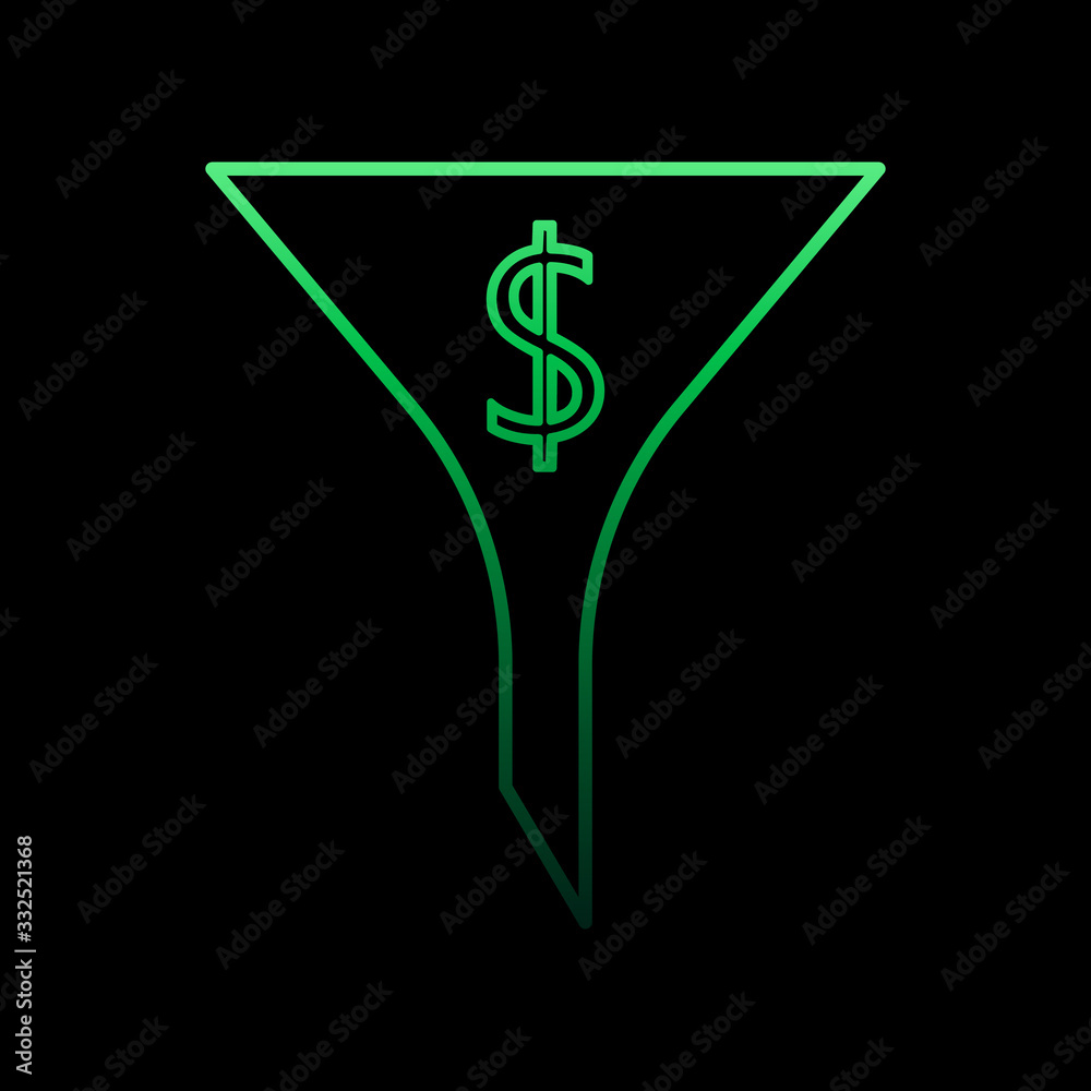 Poster dollar filter nolan icon. simple thin line, outline vector of bank icons for ui and ux, website or m