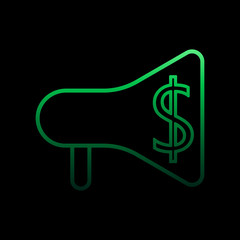 Megaphone dollar nolan icon. Simple thin line, outline vector of bank icons for ui and ux, website or mobile application