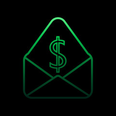 Money in an envelope nolan icon. Simple thin line, outline vector of bank icons for ui and ux, website or mobile application