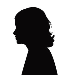 a teenager boy head silhouette vector