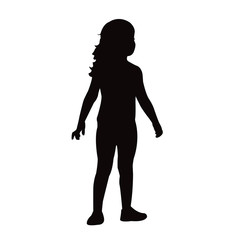a girl standing body silhouette vector