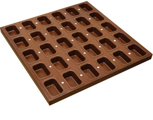 Brown coated chocolate mould