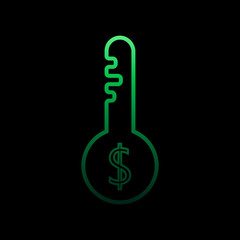 Key dollar nolan icon. Simple thin line, outline vector of bank icons for ui and ux, website or mobile application