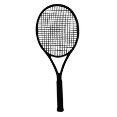 tennis racket, silhouette vector