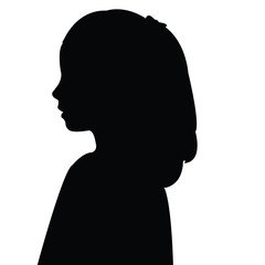 a girl head silhouette vector