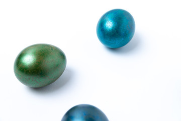 Easter concept. Colorful easter eggs on white background