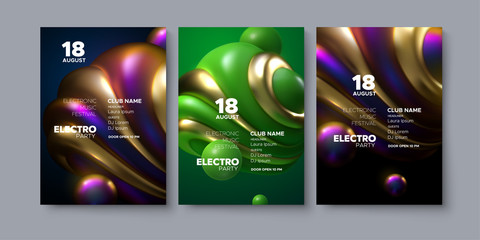 Electronic music festival. Modern posters design