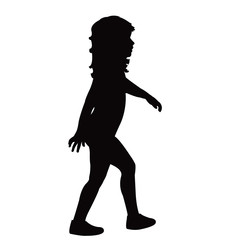 Fototapeta na wymiar a girl walking body silhouette vector