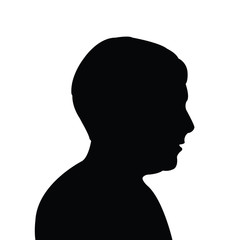 a teenager boy head silhouette vector