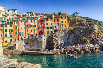 Riomaggiore village in Cinque Terre, Liguria, Italy