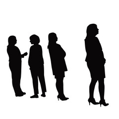 women together silhouette vector
