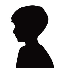 a boy head silhouette vector