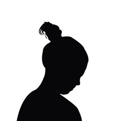 a girl head silhouette vector