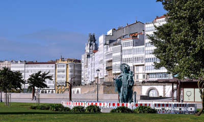 Fototapeta na wymiar Virgen del Carmen patron saint of seafarers in La Coruña, Galicia. Spain. Europe. October 8, 2019 