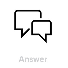 Answer chat message icon. Editable Line Vector.
