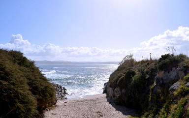 view of the coast of coruña, Galicia. Spain. Europe.
