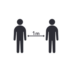 Social distancing between people, Coronovirus epidemic protective distance. Vector illustration