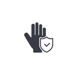 Wash hand or hygiene related hand with protection shield and check mark vector concept