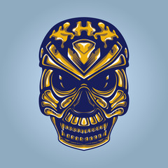 gold skull artwork