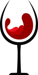 Logo in the form of a glass of red wine