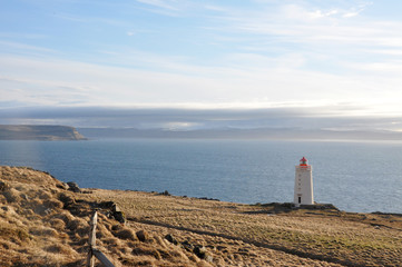 Lighthouse off the Vatnsnes peninsula in Iceland