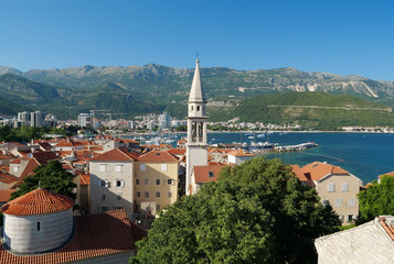Panorama of Budva city, Montenegro