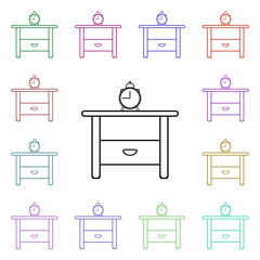 Nightstand multi color style icon. Simple thin line, outline vector of furniture icons for ui and ux, website or mobile application