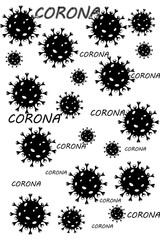 Corona Virus. Infection Desease.vector of corona virus in wuhan,corona infection. 2019-nvoc virus.corona microbe.