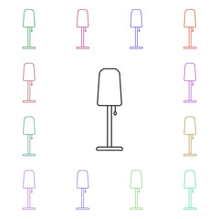 Floor lamp multi color style icon. Simple thin line, outline vector of furniture icons for ui and ux, website or mobile application