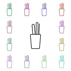 Desktop pencil case line multi color style icon. Simple thin line, outline vector of home things icons for ui and ux, website or mobile application