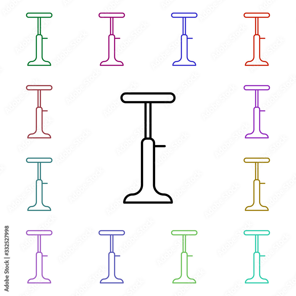 Poster bar stool line multi color style icon. simple thin line, outline vector of home things icons for ui 
