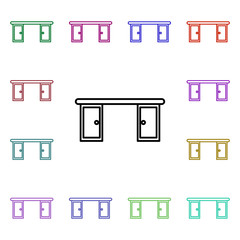 Desktop line multi color style icon. Simple thin line, outline vector of home things icons for ui and ux, website or mobile application