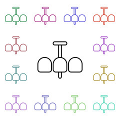 Chandelier line multi color style icon. Simple thin line, outline vector of home things icons for ui and ux, website or mobile application