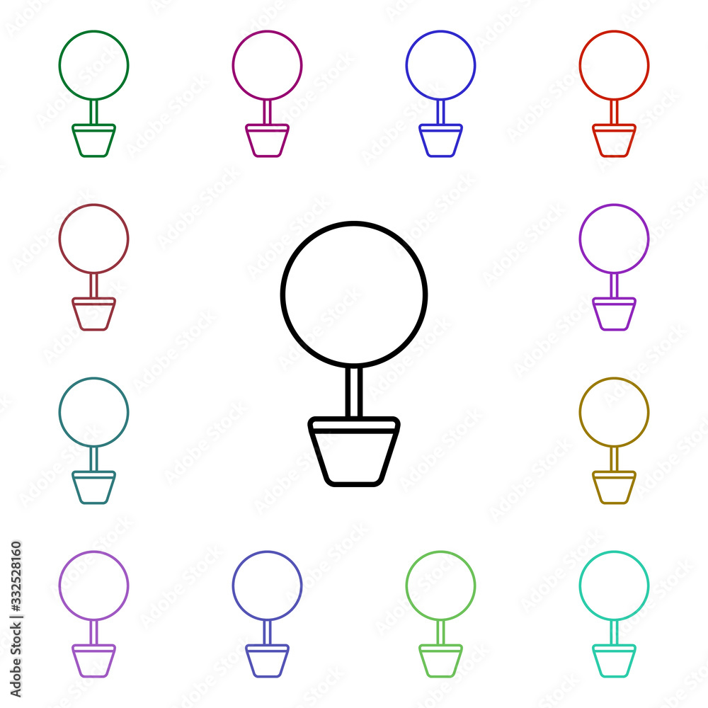 Poster table lamp line multi color style icon. simple thin line, outline vector of home things icons for ui