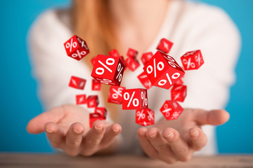 Discount and commission concept 3d