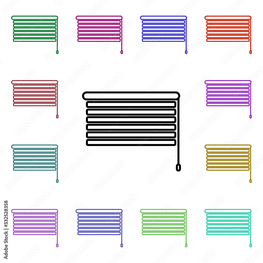 Poster jalousie line multi color style icon. simple thin line, outline vector of home things icons for ui a