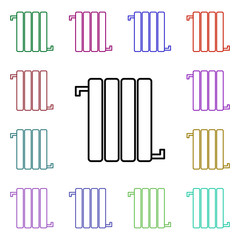 Heating radiator line multi color style icon. Simple thin line, outline vector of home things icons for ui and ux, website or mobile application